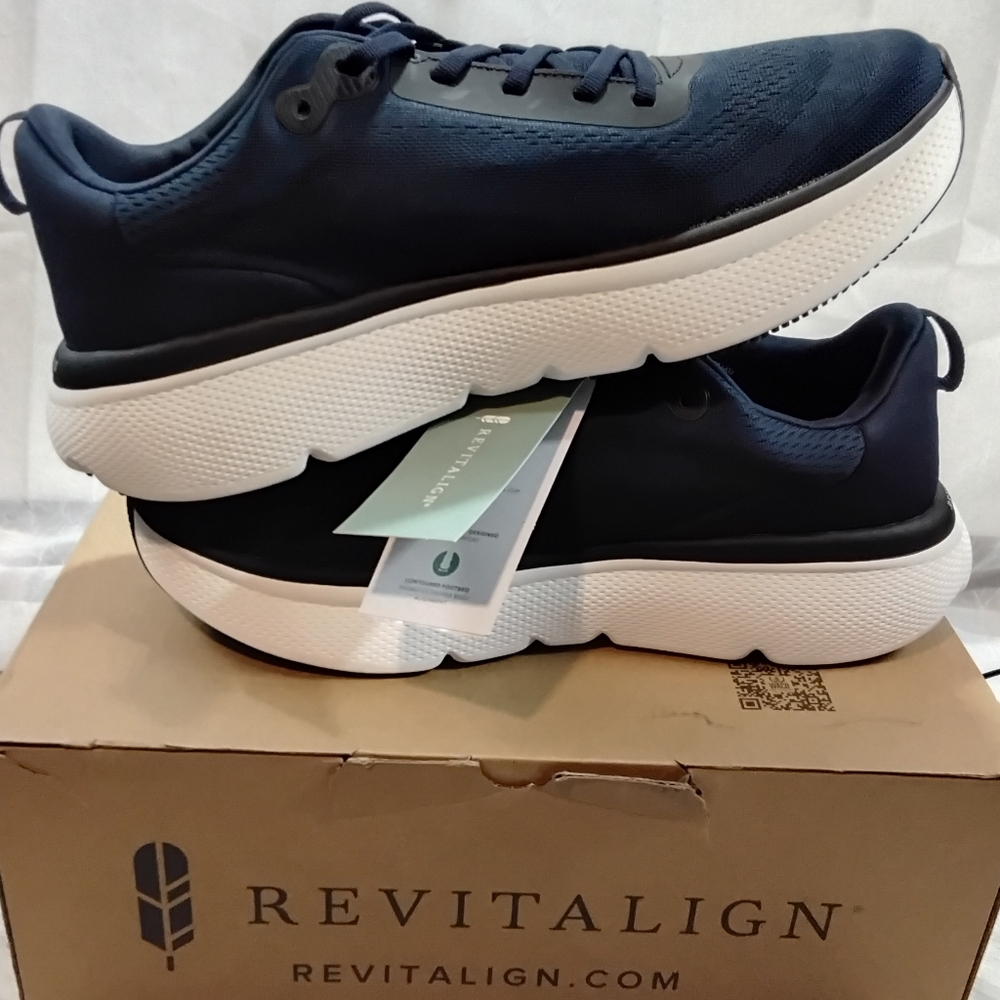 NEW Revitalign Men's GAIA Navy Blue Ortho Stretch Breathable Mesh Shoe SIZE 11.5 - Picture 13 of 16